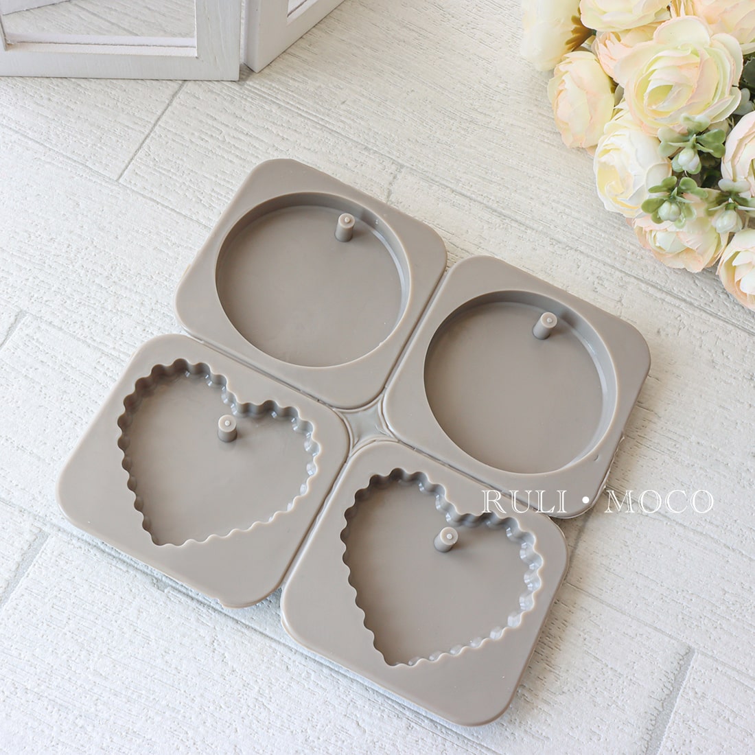 ワックスサシェ用モールド(サークル&ギザギザハート)