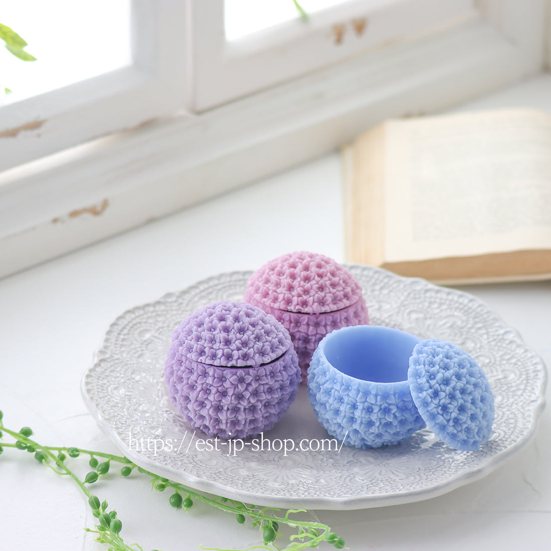 紫陽花の小物入れ (ボール)