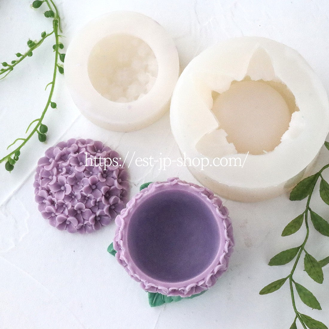 紫陽花の小物入れ (球)