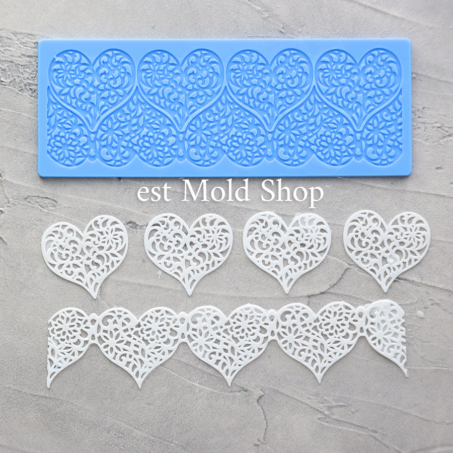 Heart Lace Mat Silicone Mold
