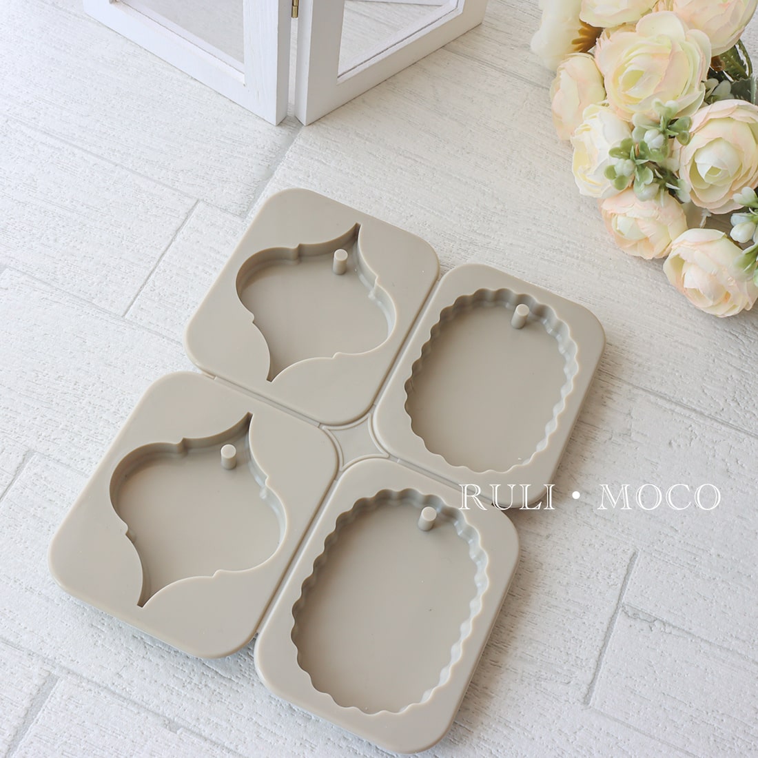 ワックスサシェ用モールド(オーナメントAギザギザ楕円タイプ)