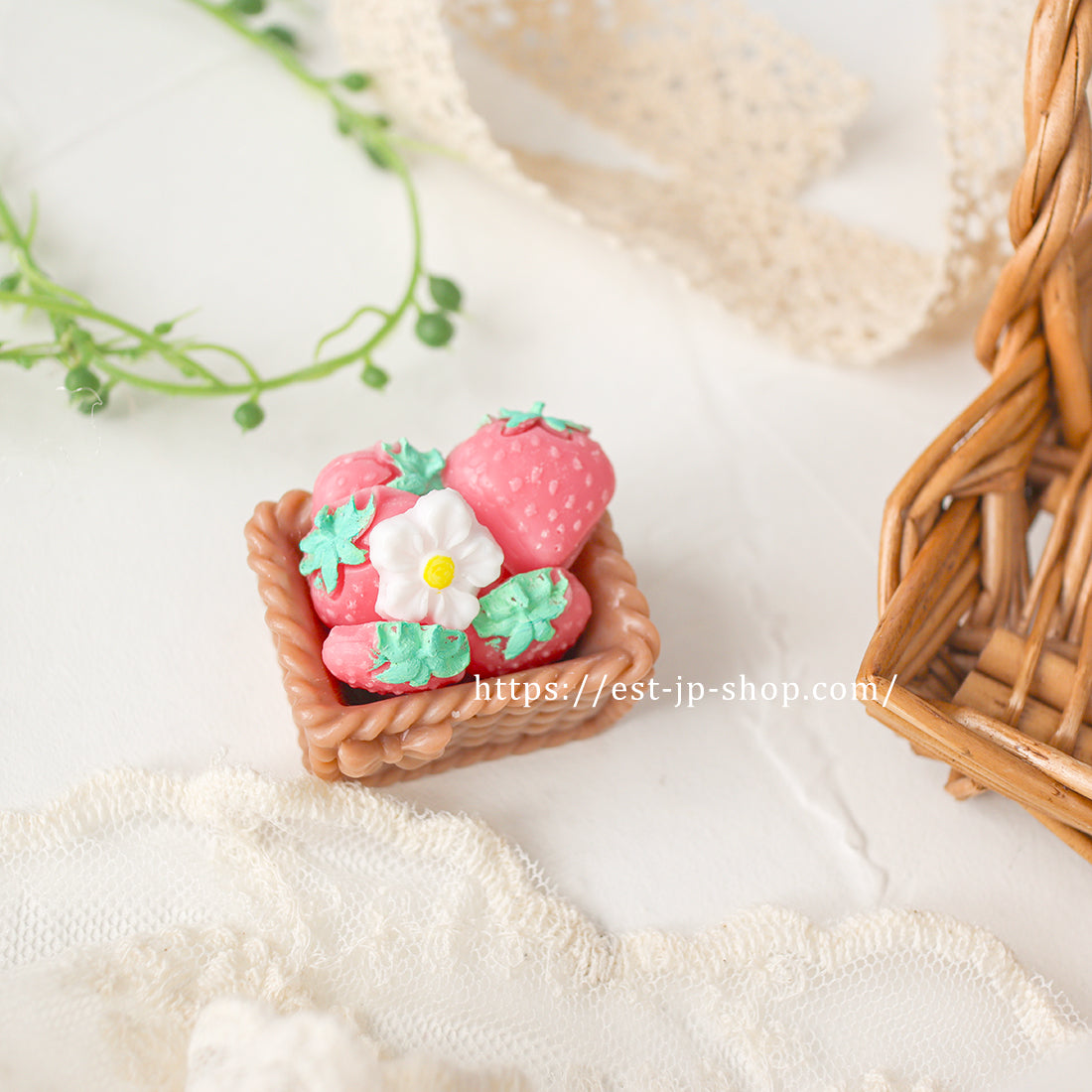 One-sided strawberry with flowers