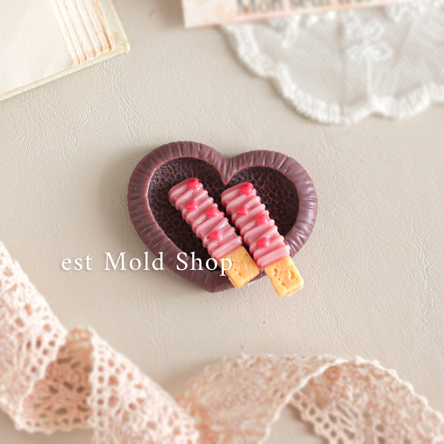 ハート付きチョコスティック