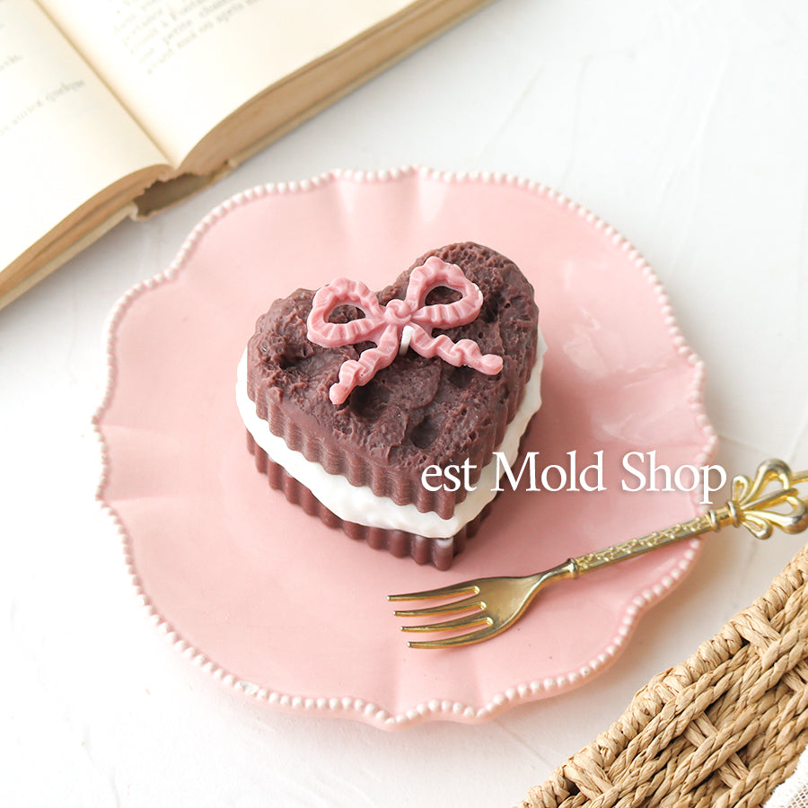 ハートのブラウニーケーキ