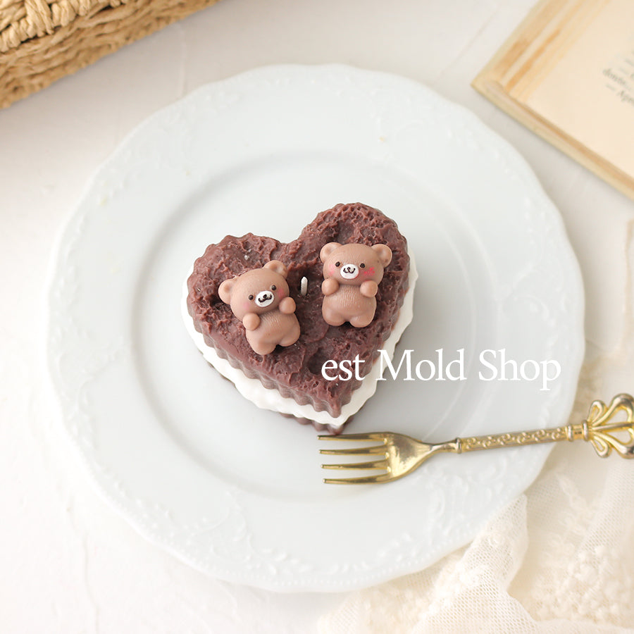 ハートのブラウニーケーキ