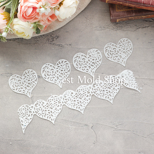 ハートのレースマットシリコンモールド